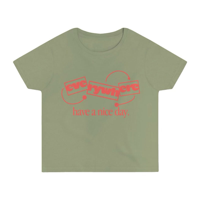 t-shirt - "bounce" high waisted - artichoke