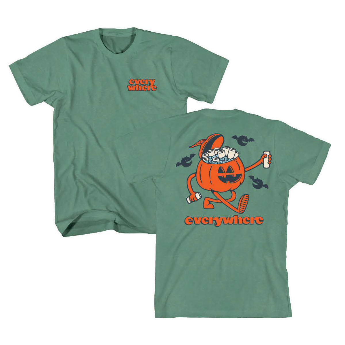 t-shirt - spook-e jack - light green